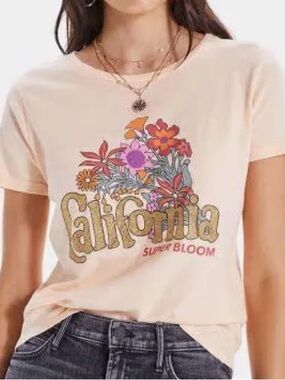 MOTHER The Itty Bitty Goodie Goodie  California Superbloom Short Sleeve Tee Med
